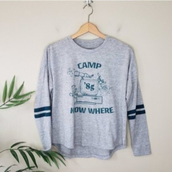 Stranger Things | Camp Know Where Graphic Sweatshirt Top Size XS - Picture 1 of 4
